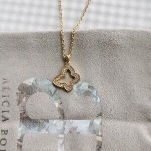 Alicia Bonnie Gold White Crystal Emilie Necklace NEW